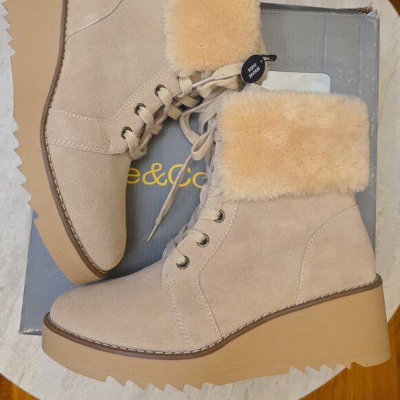 Style Co Womens Iggyy Lace-Up Wedge Booties Sand color - Picture 3 of 4